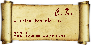 Czigler Kornélia névjegykártya