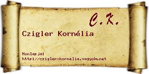 Czigler Kornélia névjegykártya